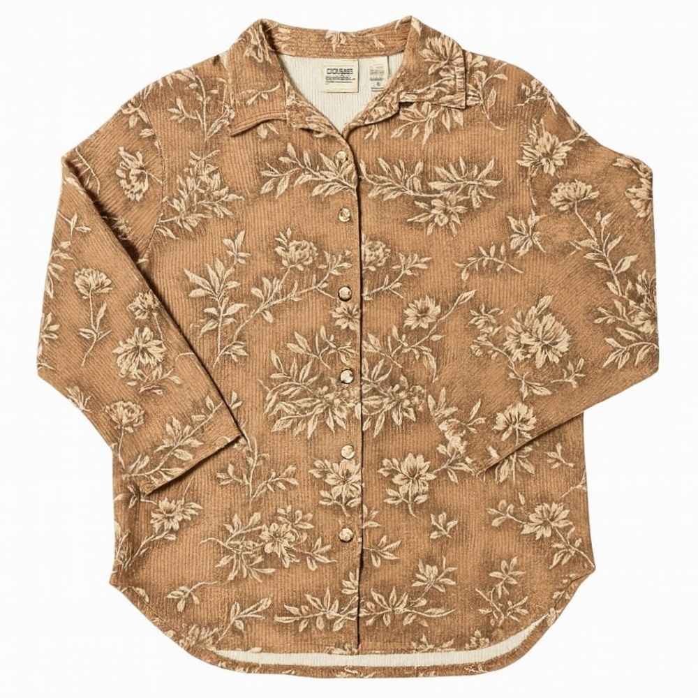 Classic Elements Long Sleeve Floral Button Down Shirt